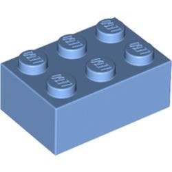 3002-42G Steen 2x3 blauw, midden gebruikt *1A057
