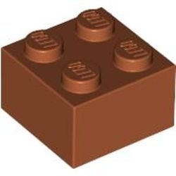 3003-68 Steen 2x2 oranje, donker NIEUW *5K0000