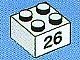 3003pb060-1 Steen 2x2 opdruk 26 wit NIEUW *5K0000
