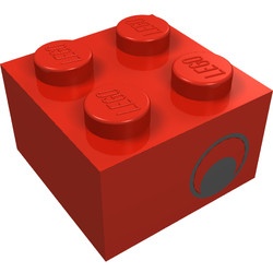 3003pe1-5G Steen 2x2 oog beide zijden ZONDER OOGWIT rood gebruikt *5V10-02