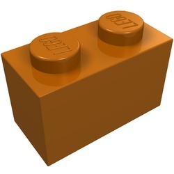 3004-68G Steen 1x2 oranje, donker gebruikt *1A010