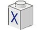 3005-X-1G Steen 1x1 met letter X wit gebruikt *5V01-08
