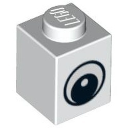 3005pb011-1 Steen 1x1 oog met pupil wit NIEUW *