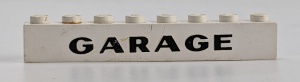 3008pb064-1G Steen 1x8 GARAGE dikke letters wit gebruikt *5V08-03