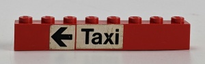 3008pb162-5G Steen 1x8 Taxi met pijl (Sticker) rood gebruikt *5V08-07