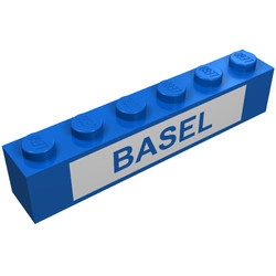 3009pb020-7G Steen 1x6 BASEL blauw gebruikt *5V06-09