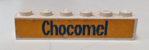 3009pb029-1G Steen 1x6 CHOCOMEL (Sticker) wit gebruikt *5V06-02