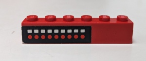 3009pb145-5G Steen 1x6 met 9 punten en 9 vierkanten (Sticker) rood gebruikt *5V06-08