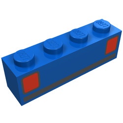 3010p09-7G Steen 1x4 met achterlichten blauw gebruikt *5V04-13