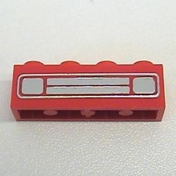3010pb035u-5G Steen 1x4 met grill chroom rood gebruikt *5V04-10