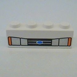 3010px2-1G Steen 1x4 Koplampen wit gebruikt *5V04-04