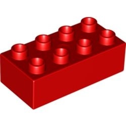 3011-5G DUPLO steen 2x4 (LET OP: DUPLO IS VRIJWEL ALTIJD PAKKETPOST) rood gebruikt *