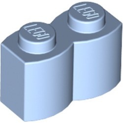 30136-105 Steen 1x2 gewelfd (pallisaden) blauw, lichthelder NIEUW *1B042