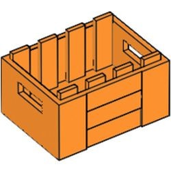 30150-4G Krat met hendels oranje gebruikt *5K000