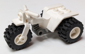 30187c01a-1G Motor- Trike met klassiek donkergrijze bodem en witte wielen (PAKKETPOST) wit gebruikt *1D038