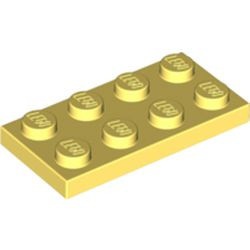 3020-103 Platte plaat 2x4 geel, lichthelder NIEUW *1B205