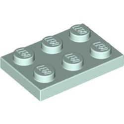 3021-152 Platte plaat 2x3 aqua, licht NIEUW *1B202