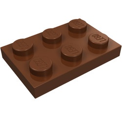 3021-88G Platte plaat 2x3 bruin, roodachtig gebruikt *1B363