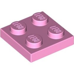 3022-104 Platte plaat 2x2 roze, helder NIEUW *1B199