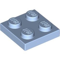 3022-105 Platte plaat 2x2 blauw, lichthelder NIEUW *1B199