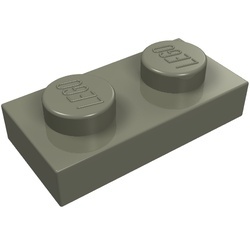 3023-10G Platte plaat 1x2 donker, grijs (klassiek) gebruikt *1B368