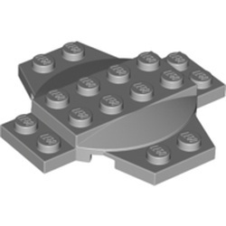 30303-86 Platte plaat 6x6x2/3 kruis met dome grijs, licht (blauwachtig) NIEUW *5D0000