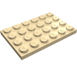 3032-2G Platte plaat 4x6 crème gebruikt *1A038