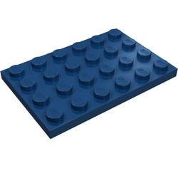 3032-63G Platte plaat 4x6 blauw, donker gebruikt *1A038