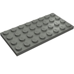 3035-85G Platte plaat 4x8 grijs, donker (blauwachtig) gebruikt *1A039