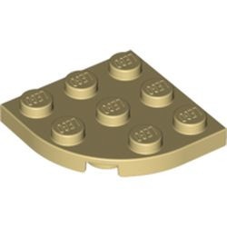 30357-2G Platte plaat 3x3 afgeronde hoek crème gebruikt *1G008