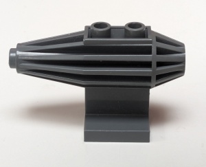 30358-85G Motor, 2 noppen bovenop, verhoogd op tegel 2x4 grijs, donker (blauwachtig) gebruikt *1D039