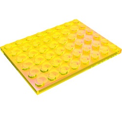 3036-19G Platte plaat 6x8 transparant geel gebruikt *1A043
