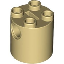 30361-2 Steen, 2x2x2 rond (Robot Body) (loc 03-03) crème NIEUW *1L000