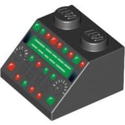 3039pb048-11 Dakpan bedrukt 45 graden 2x2 met controlepaneel rode/groene lanpjes zwart NIEUW *0K000