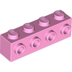 30414-104 Steen 1x4 met noppen één zijde roze, helder NIEUW *5K0000