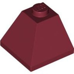 3045-59G Dakpan 45 graden 2x2 hoek buitenzijde rood, donker gebruikt *1D033
