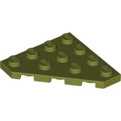 30503-155 Platte plaat 4x4 afgekapte hoek groen, olijf NIEUW *5A018