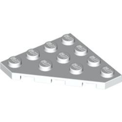 30503-1G Platte plaat 4x4 afgekapte hoek wit gebruikt *1G010