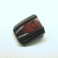 30602pb018-11 Dakpan rond 2x2 ribbeltjes zilver-rood patrooon zwart NIEUW *1L000