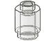 3062b-12G Steen 1x1 rond- met inkeping onder, open nop transparant gebruikt *1B335