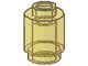 3062b-19G Steen 1x1 rond- met inkeping onder, open nop transparant geel gebruikt *1B335