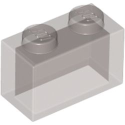 3065-13G Steen 1x2 zonder centrale versterking transparant bruin (kleurnaam was: trans ZWART) gebruikt *1A011