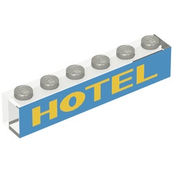 3067pb10-12G Steen 1x6 HOTEL op blauwe achtergrond transparant gebruikt *5V06-13