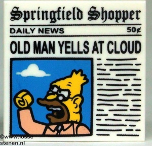 3068bpb0843-1 Tegel 2x2 Newspaper Springfield Shopper wit NIEUW *
