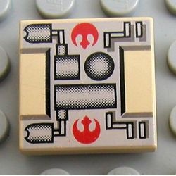 3068bps1-2G Tegel 2x2 - SW Rebel patroon crème gebruikt *5T05-24