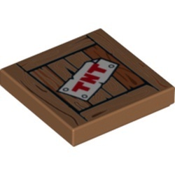 3068pb0975-120 Tegel 2x2 TNT op hout caramel, midden NIEUW *