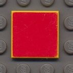 3068pb45-3G Tegel 2x2 met rood geel gebruikt *5T05-21