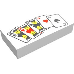 3069bpx6-1G Tegel 1x2 Kaartspel wit gebruikt *5T02-06