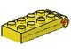 3149c01-3G Scharnierplaat groot 2x5 compleet geel gebruikt *1D0000
