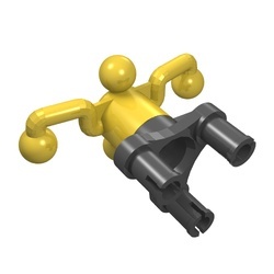 32495c01-3G Technic, stuurarm met 4 kogels en 3-pins zwarte wielnaaf geel gebruikt *0L0000